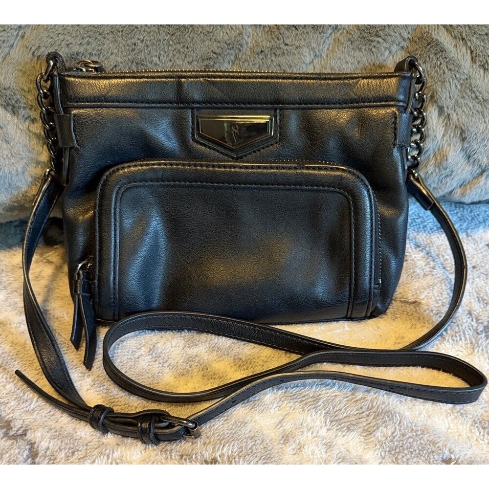 Simply Vera Wang Kohl’s Black PU Leather Crossbody Adjust Shoulder Strap Purse